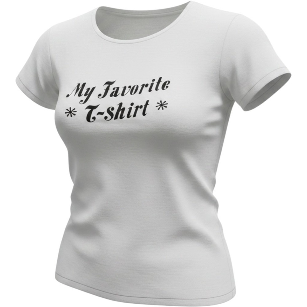Ban.do Womens My Favorite T-Shirt White Graphic Cotton Short Sleeve Tee Small
